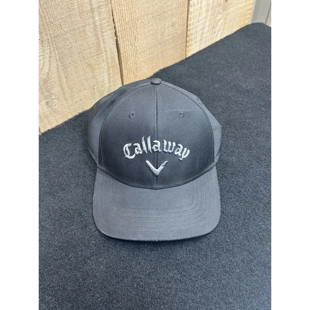 Callaway Golf Embroidered Black/Gray Snapback Adjustable Hat/Cap Clean